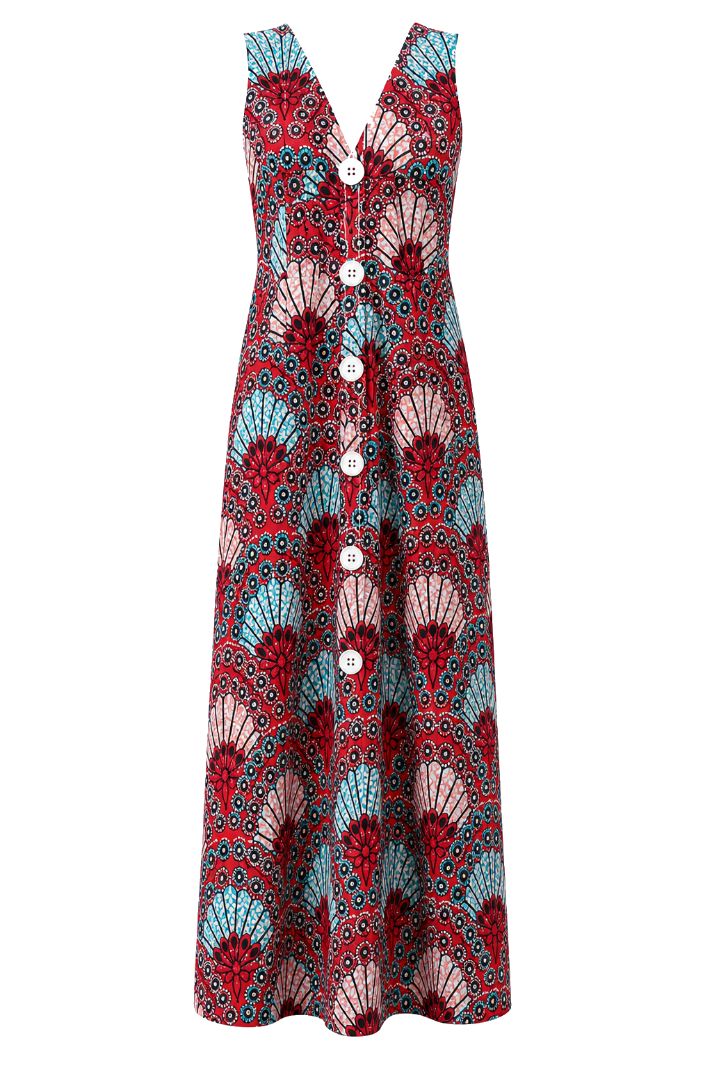 Robe boutonnée corail