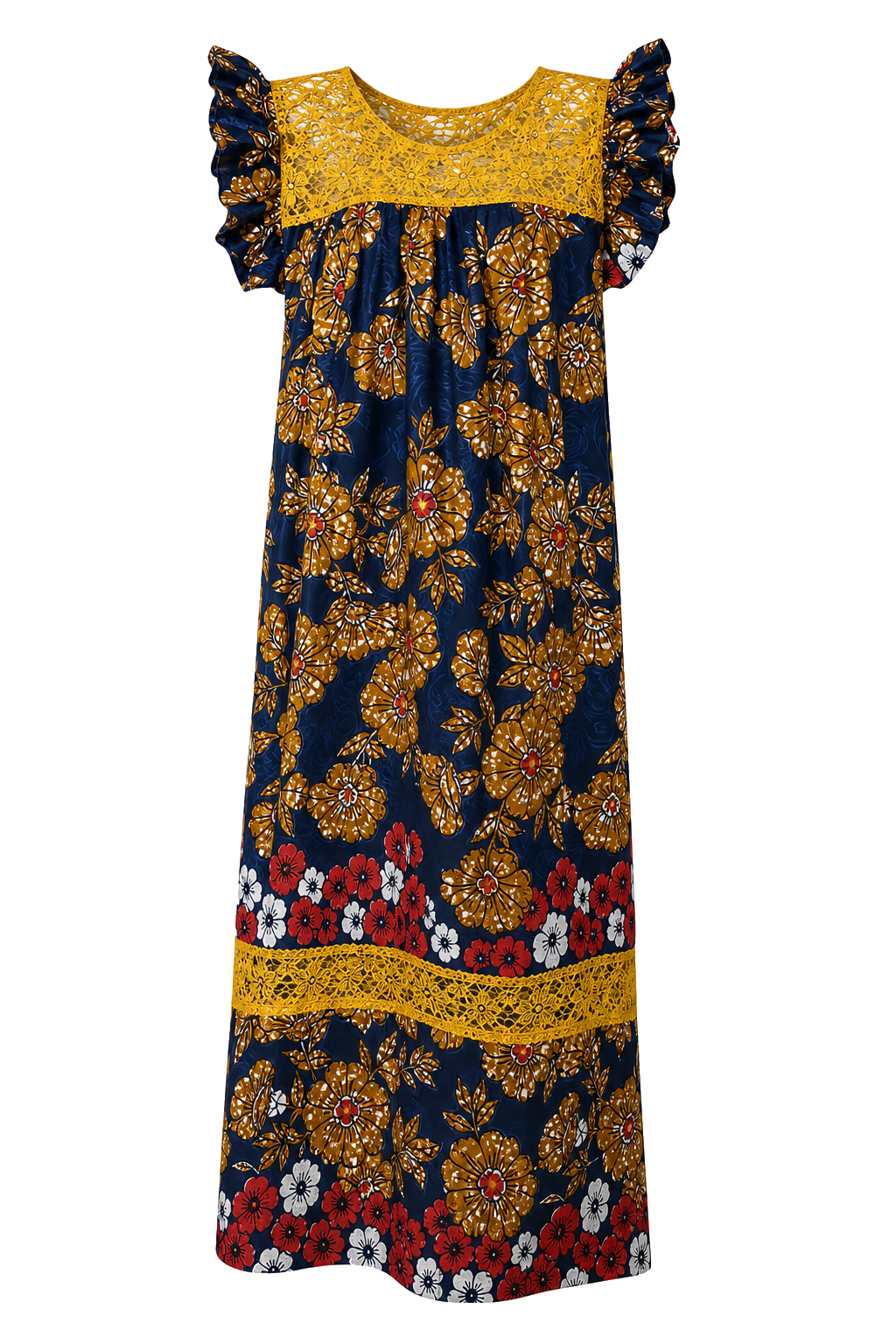 Robe florale marine dentelle